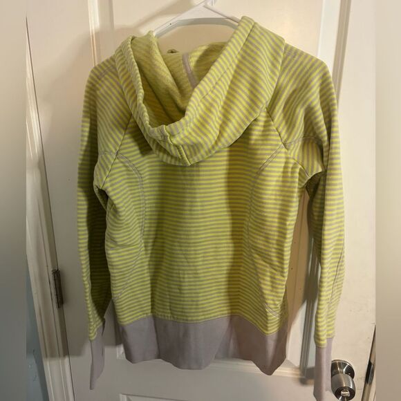 GAP Y2K Yellow and Gray Striped Hoodie size m EUC VINTAGE - Picture 3 of 3